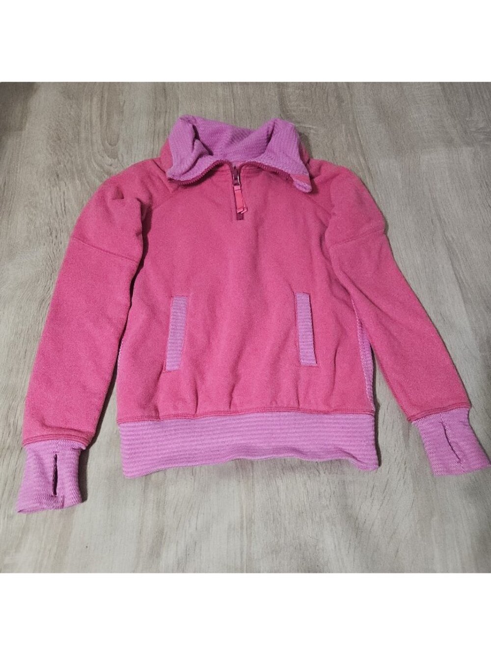 Ivivva By Lululemon Girl’s Shiver Stopper Fleece Lined 1/4 Zip Pullover Size 6